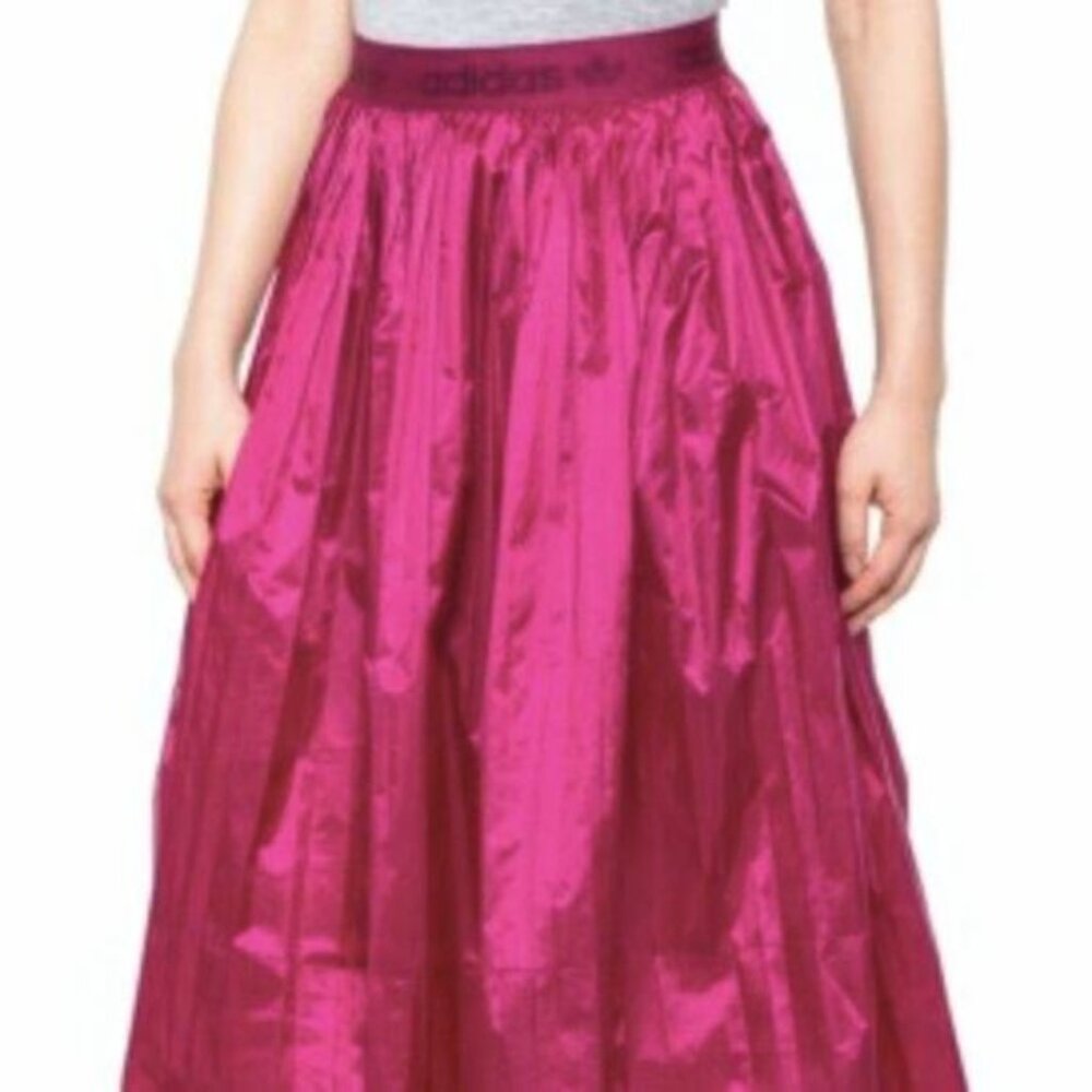 Adidas Metallic Pleated Skirt berry M - Picture 3 of 6